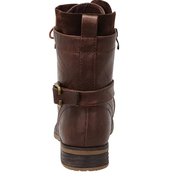 Cambridge Women's Combat Zipper Ankle Bootie - Picture 3 of 4